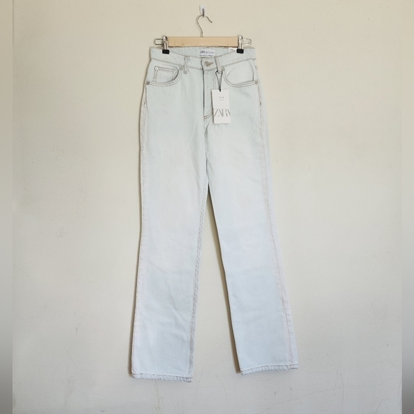 NWT Zara Light Wash High-Rise Full Length Jeans size 2 - Picture 1 of 7